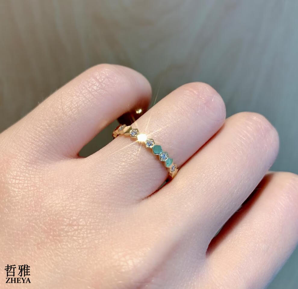 施华洛世奇锆哲雅轻奢蜂巢戒指女18食指指环设计网红日式轻奢蜂窝饰品