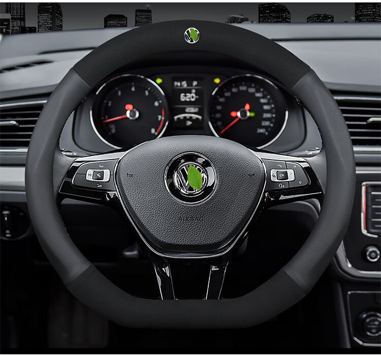 大众方向盘套真皮速腾朗逸迈腾凌渡高尔夫7捷达途岳探岳汽车把套 气孔
