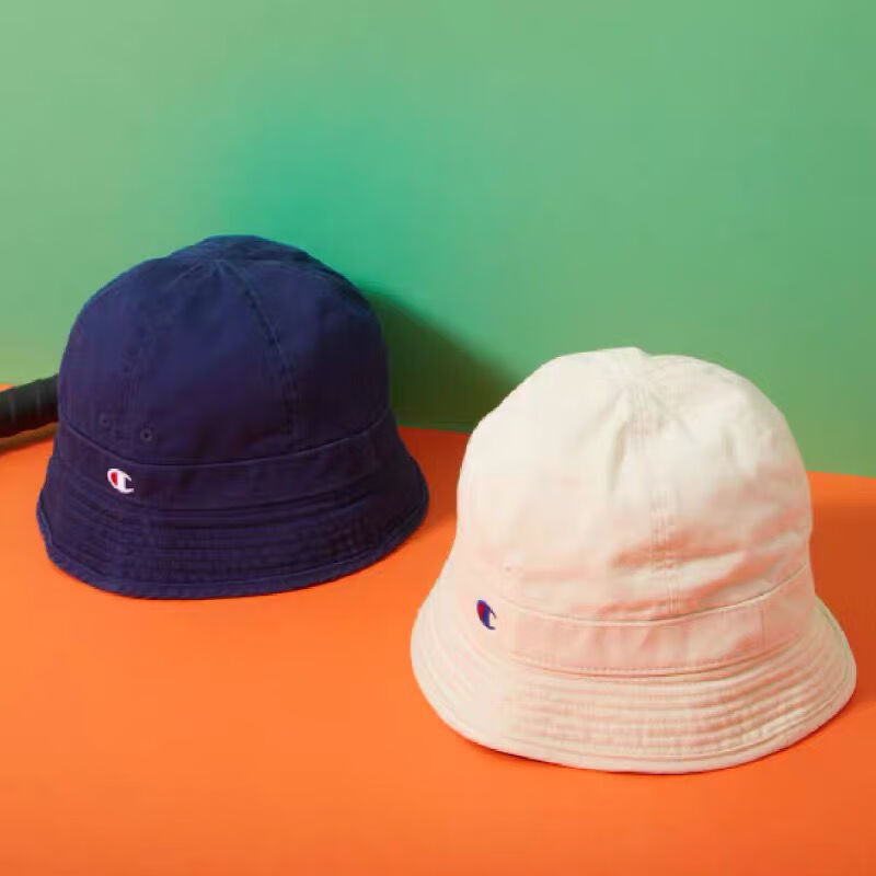 champion冠军小码新款日系圆顶渔夫帽水洗防晒纯棉水桶帽女小众盆帽