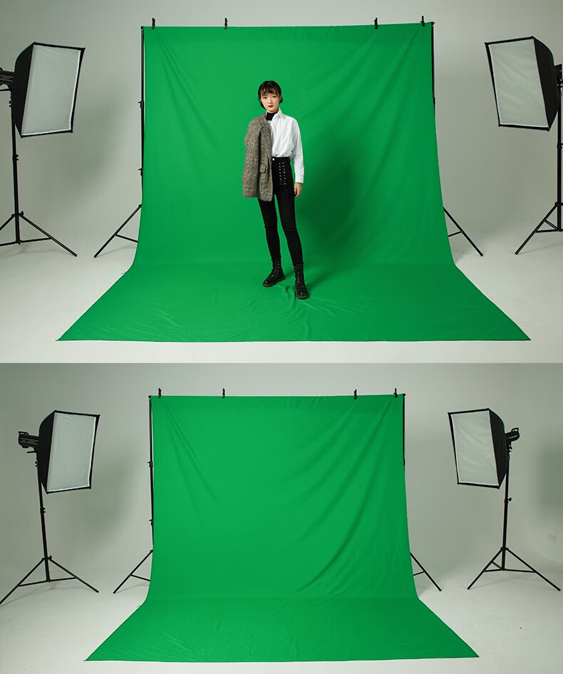 贝阳加厚绿幕抠像背景布摄影绿布背景架直播拍照蓝绿幕布视频拍摄背景