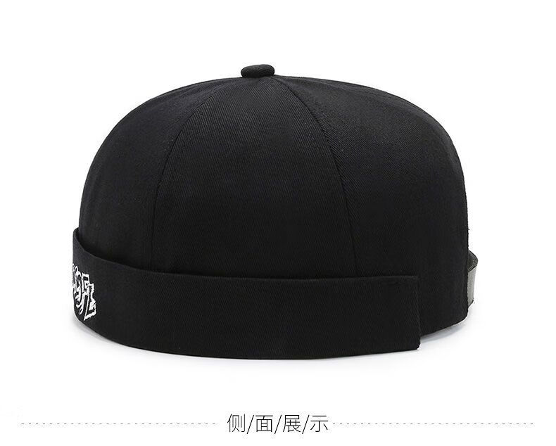 帽子男无帽檐地主帽四季男潮瓜皮帽无檐嘻哈棒球帽男复古街头潮人雅痞