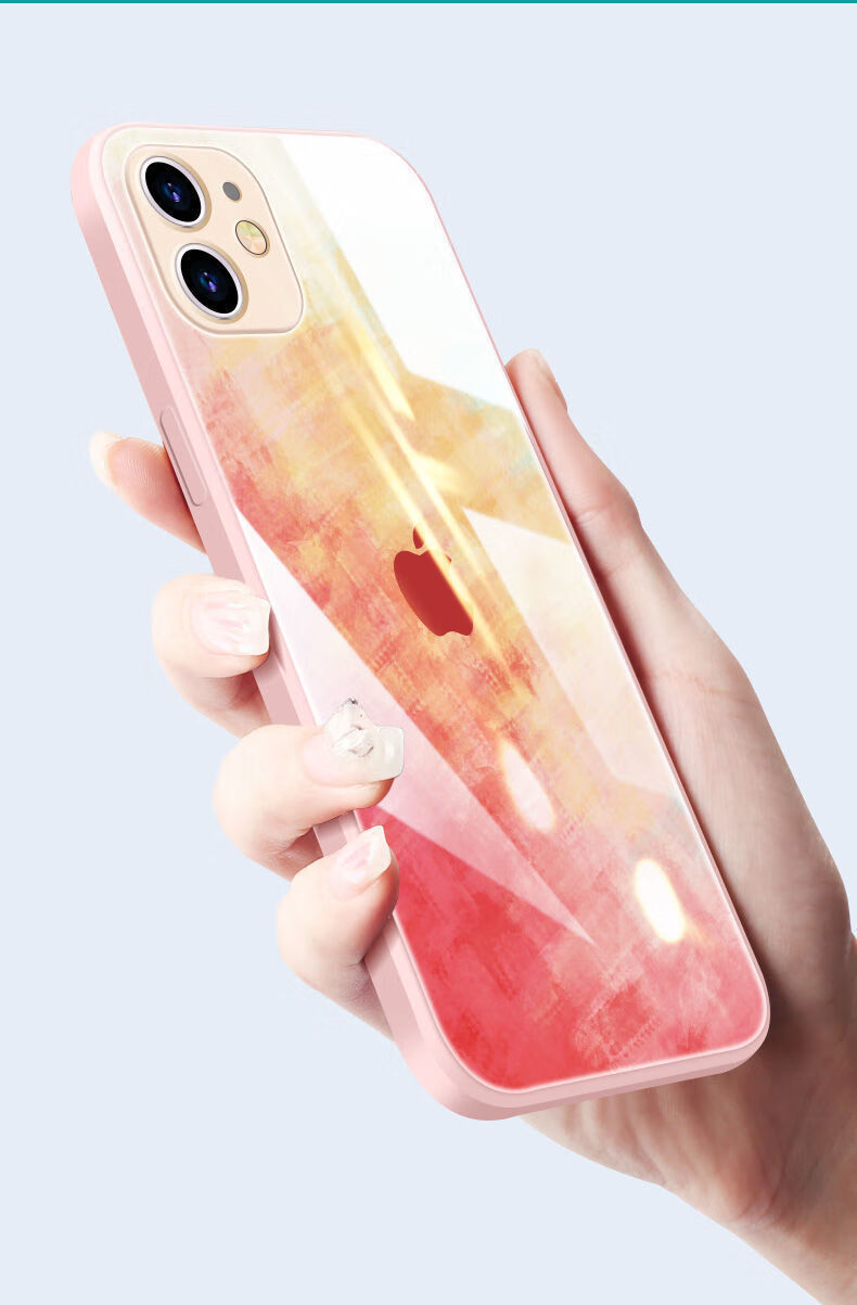锋浦苹果11手机壳iphone12油画水彩iphonexxsxr液态玻璃壳78plus潮
