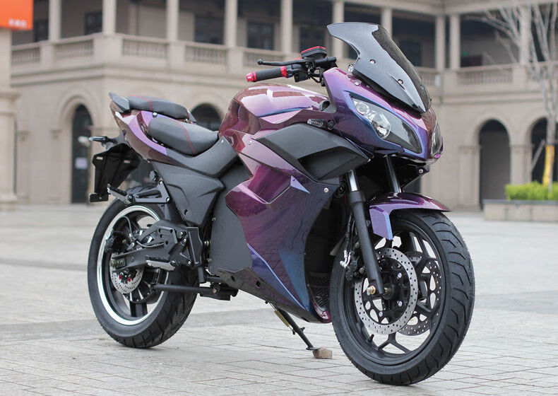 电动摩托车跑车地平线电动车跑车s款电摩公路赛新国标可上牌街车蓝白