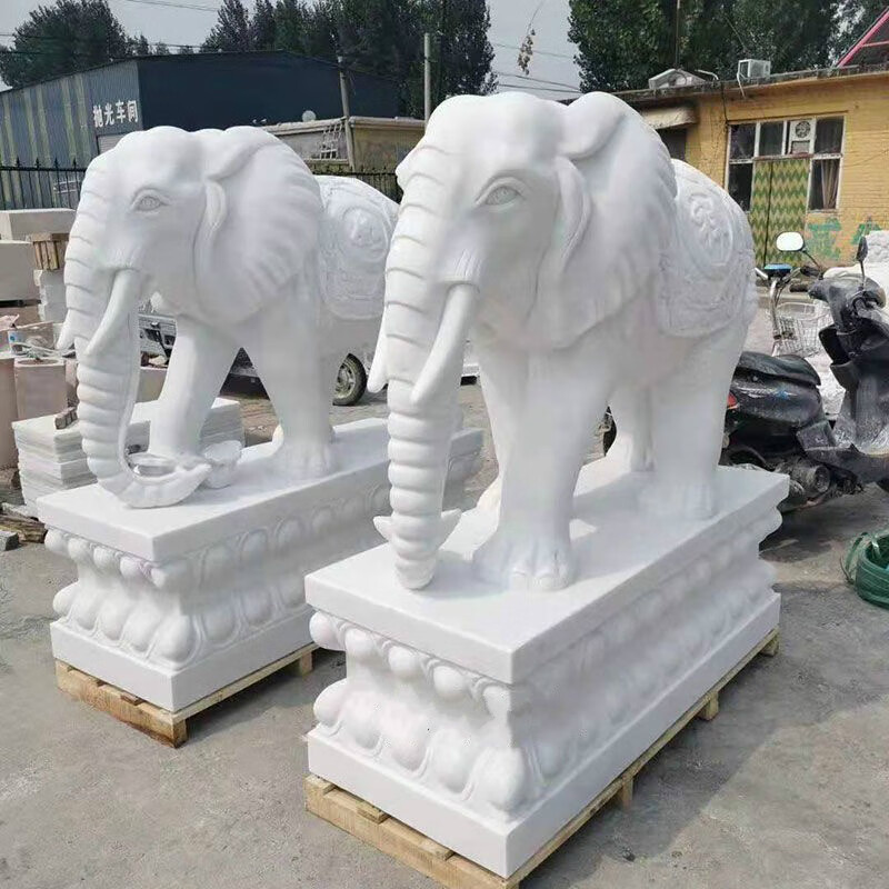 爱韵馨华礼品石雕大象一对祠堂吉祥如意酒店别墅门口开业工厂摆件