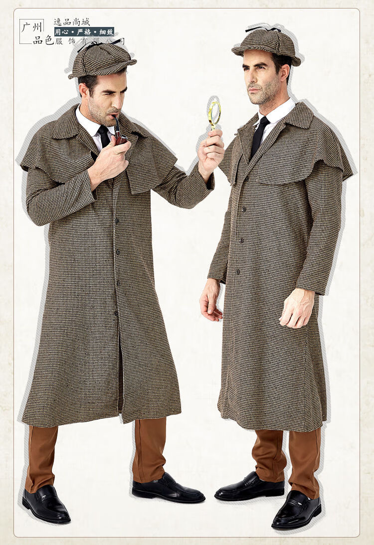 节儿童服装电影神探夏洛克福尔摩斯柯南cos服装侦探衣服夏洛克女款02m