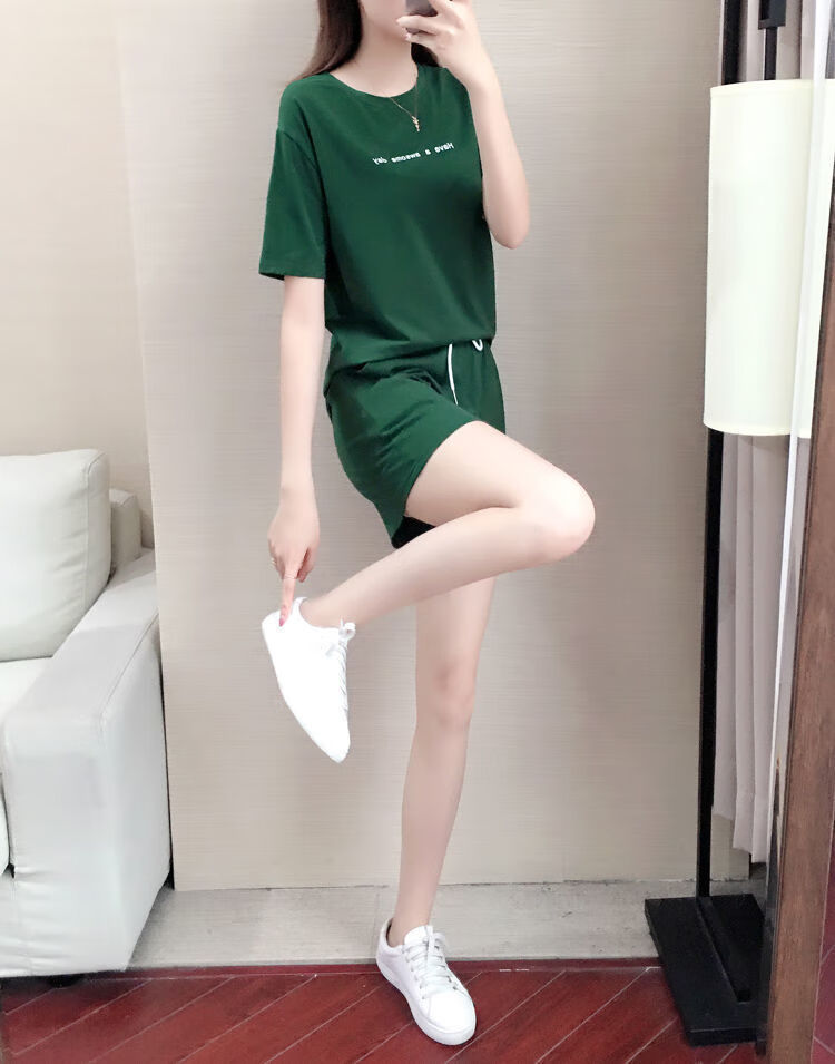 休闲套装女装春夏新款运动服套装女夏潮学生休闲装韩版时尚宽松闺蜜