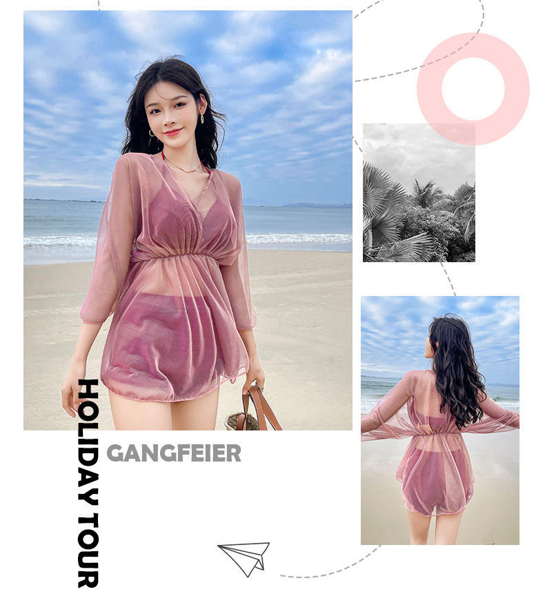 比基尼泳衣超性感泳衣女分体性感比基尼三件套超仙ins三亚度假仙女范