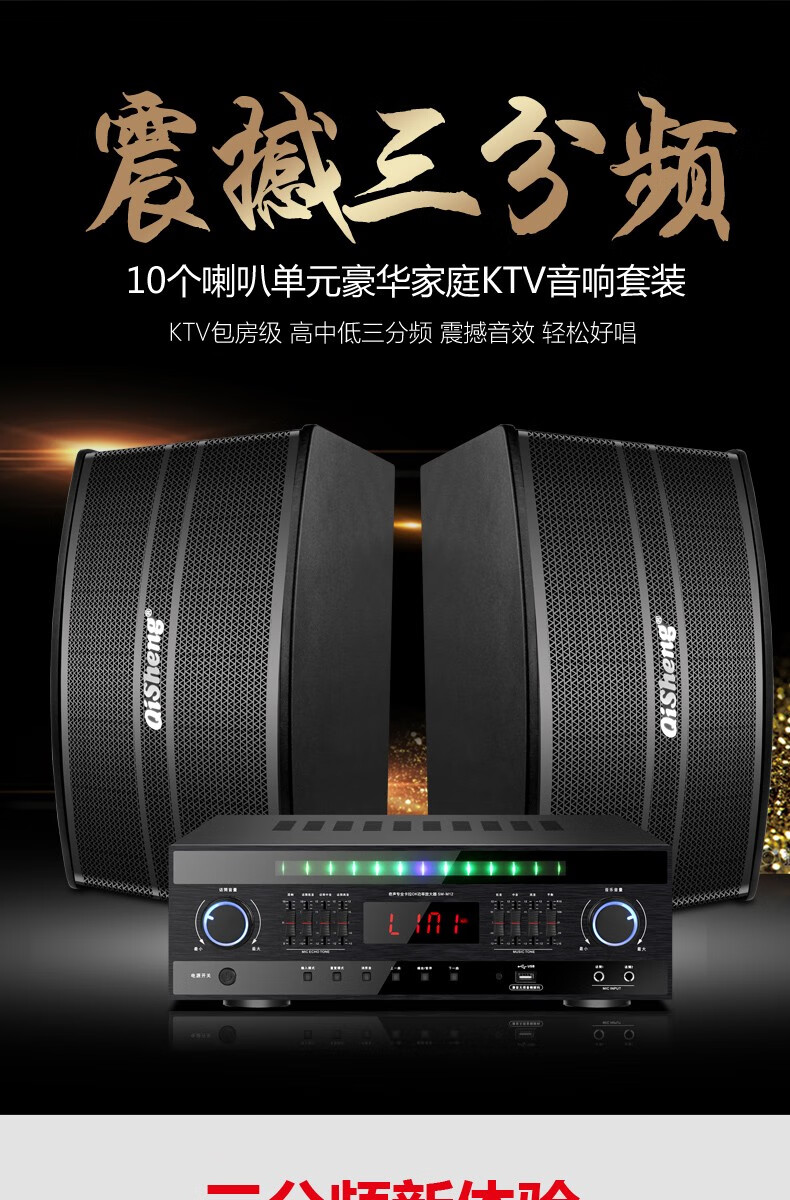 奇声qisheng家庭ktv音响套装卡拉ok会议音箱舞蹈培训教学k歌组合设备k
