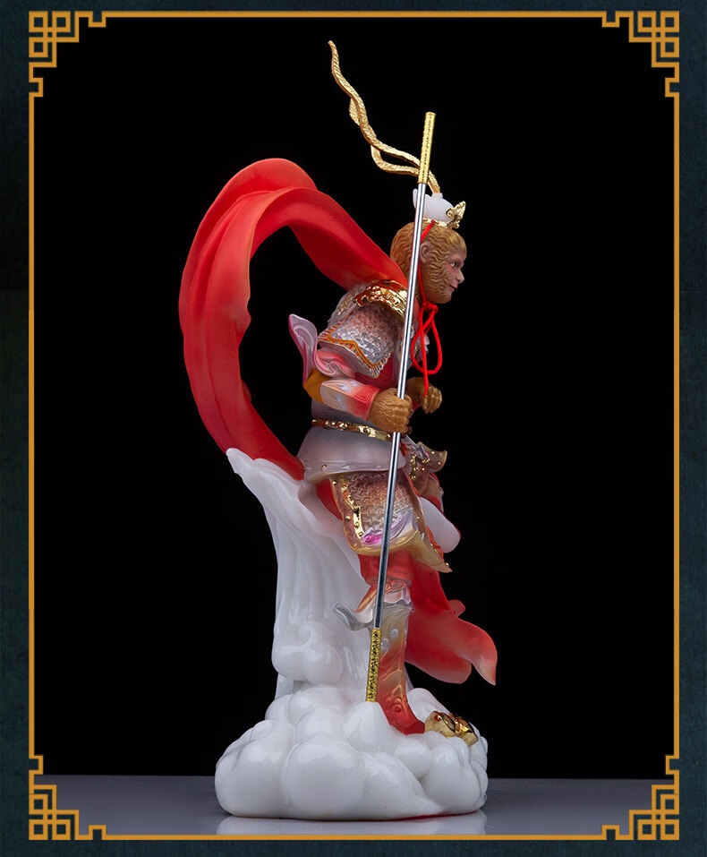 美猴王摆件 齐天大圣神像汉白玉孙悟空美猴王斗战胜佛像家用客厅寺庙