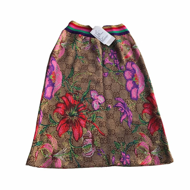 精品gucci古驰gg花卉印花羊毛提花女士半身裙606084xka7fbi奢侈品礼物