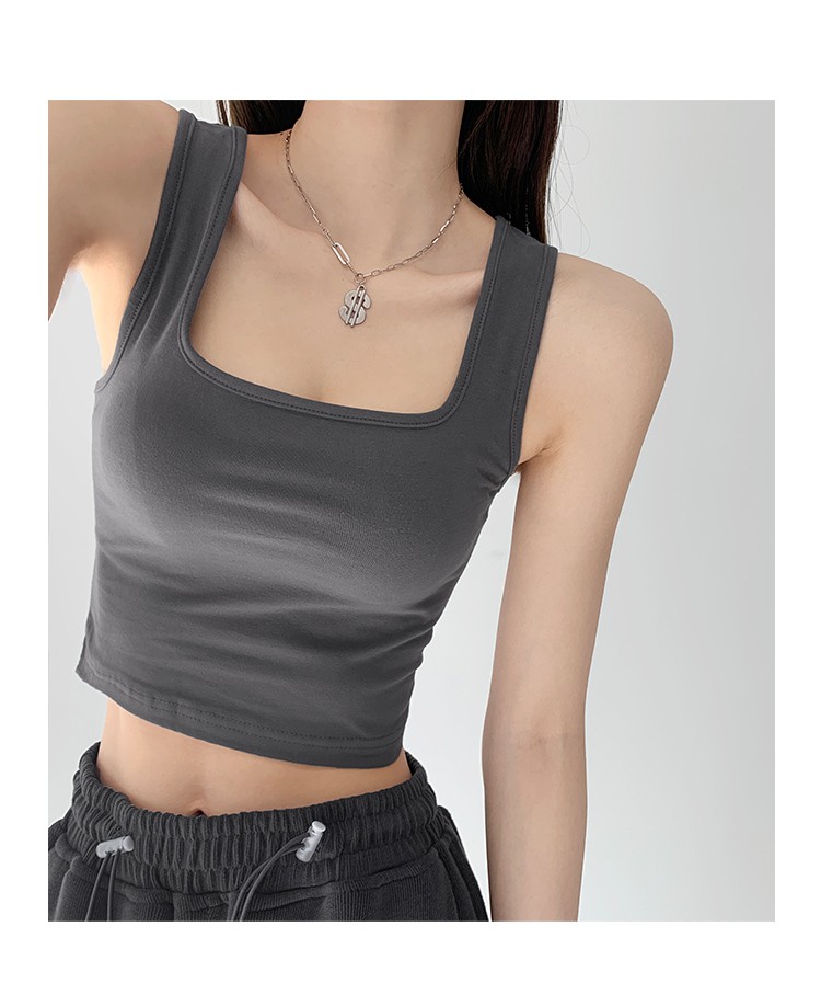 猫人基础款色运动小背心无袖内搭紧身露脐吊带短款显瘦上衣女放心购