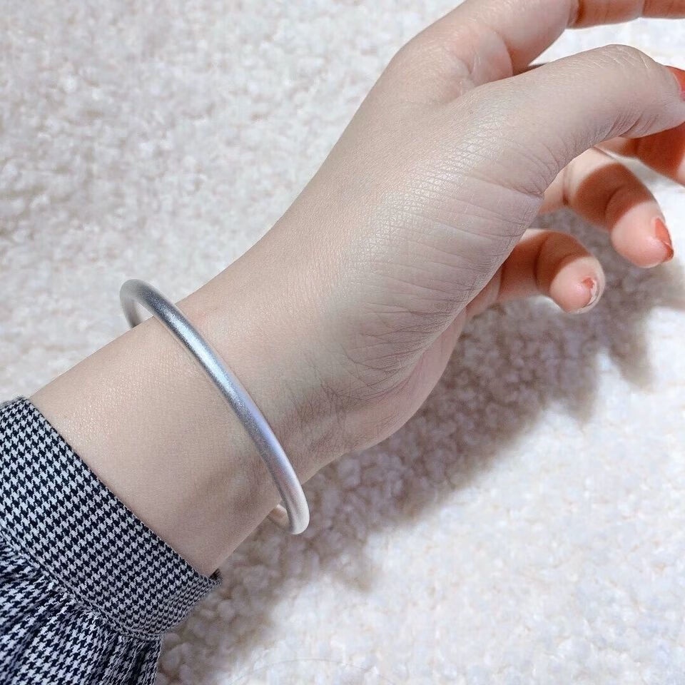 古法银9999银手镯民族风复古传统男女闭口实心哑光银饰光圈手环 40克