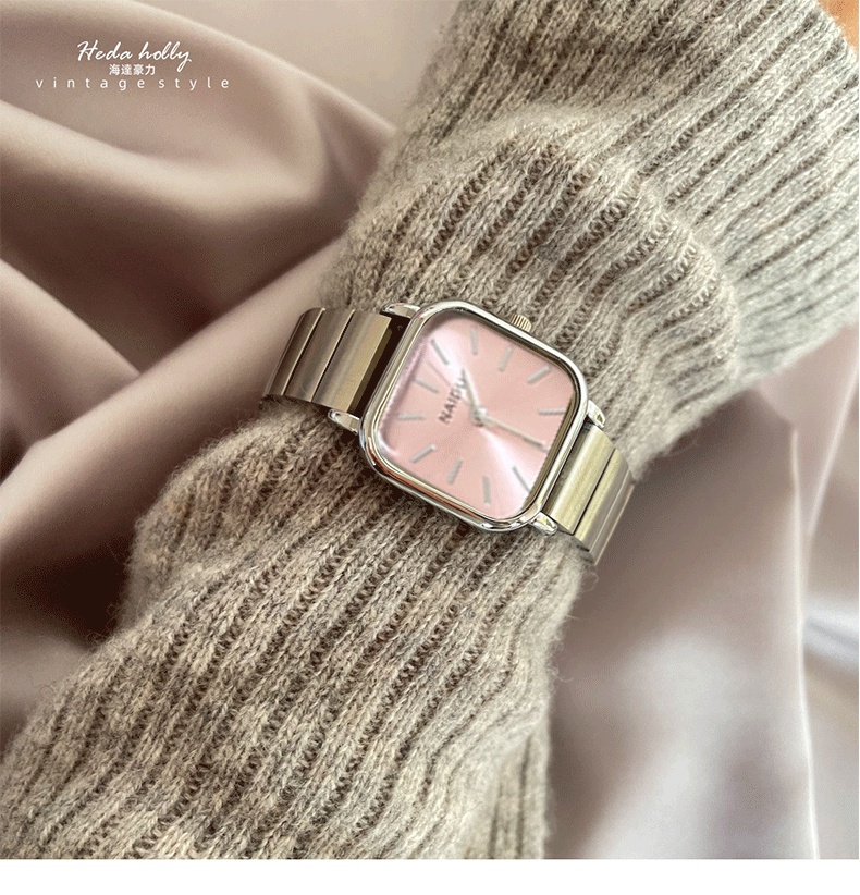 【优选好货】小方糖手表女款年海达豪力女ins风学生高颜值小方表女表