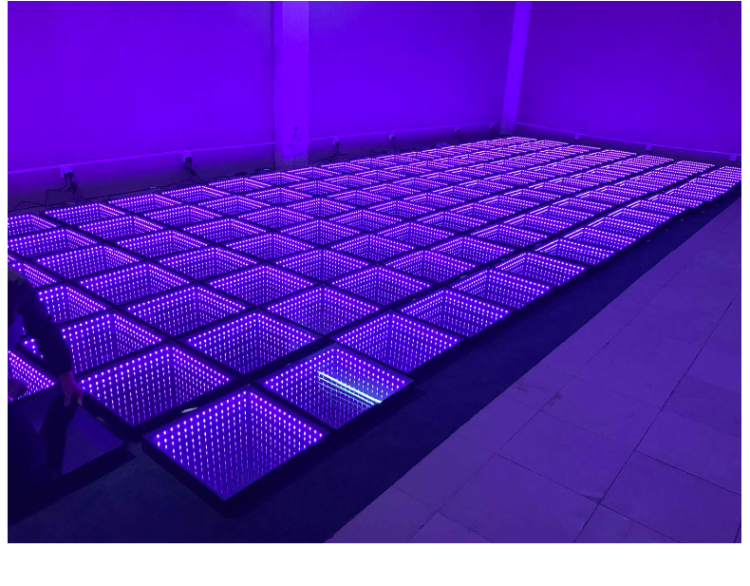 魔镜地砖灯 镜面地板砖 视频效果舞台婚庆地板灯 黄色 控制器【图片