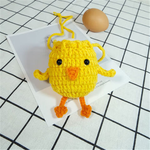 网红小鸡蛋袋手工编织材料包端午节儿童小孩蛋套蛋兜diy钩针毛线网红