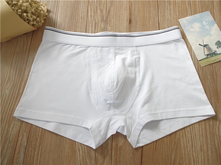 帕娅萱精梳棉内裤男日单加大加肥前开口纯棉质宽松大码中腰男士平角裤