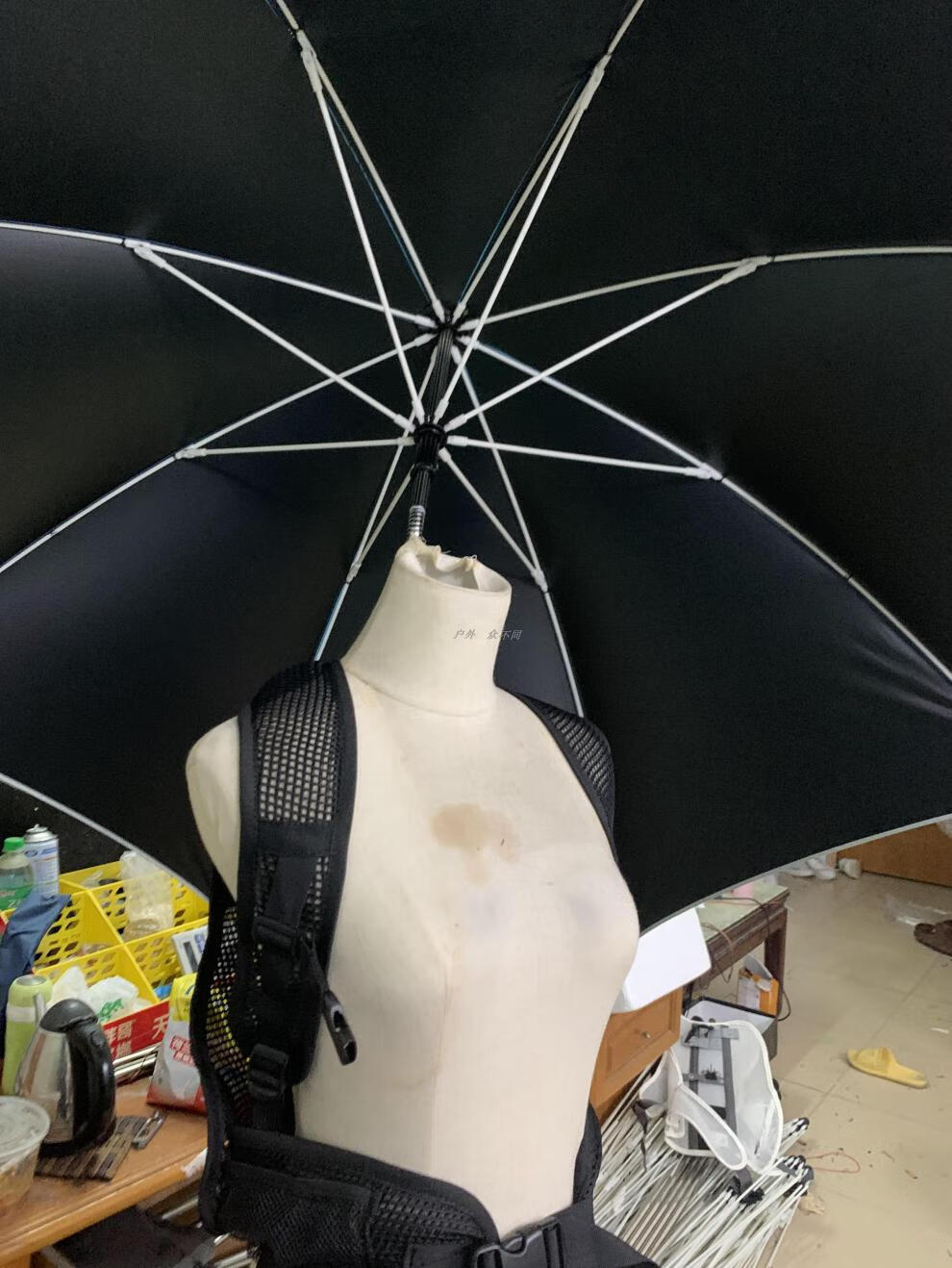 不用手拿的伞 免持背包摄影伞超大遮阳采茶伞可背式懒人伞防紫外透气