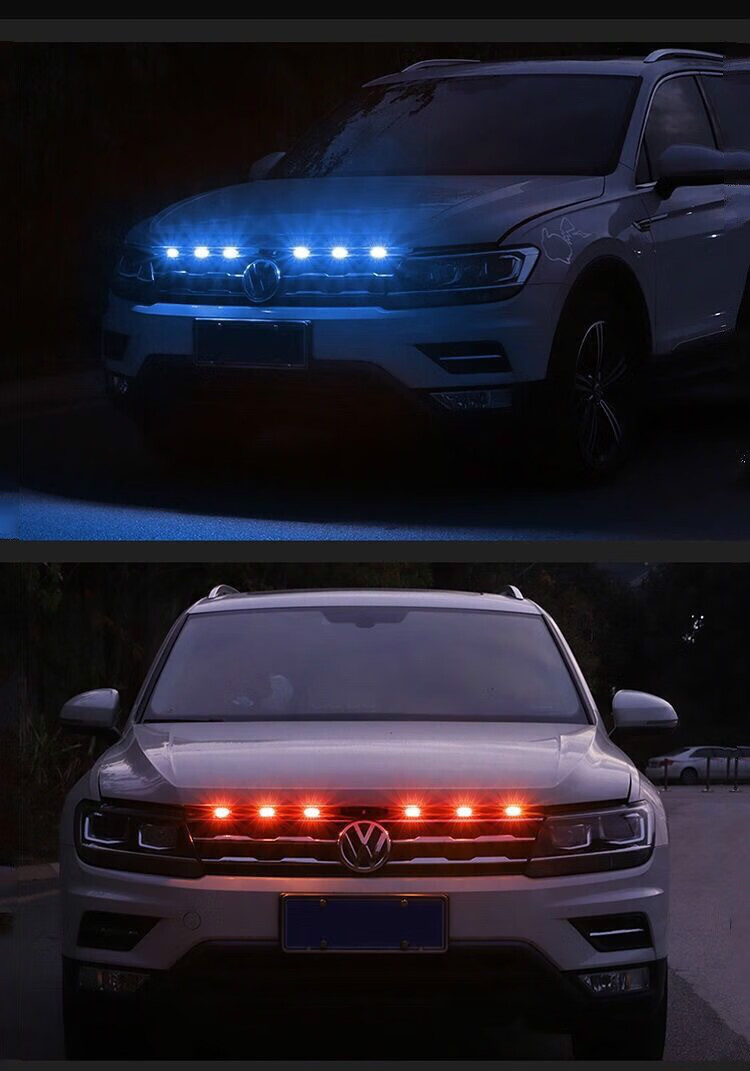 适用于越野车suv汽车中网灯led防水日行灯小黄灯装饰灯改装车配件通用