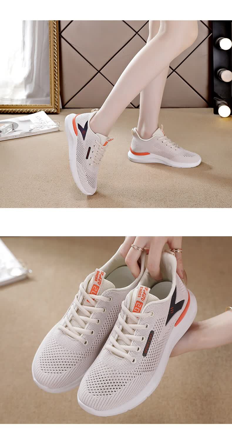 女士网鞋透气夏季运动鞋女新款开春跑步鞋轻便防滑妈妈鞋女款飞织网面