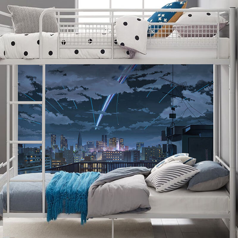 壁纸卧室电视背景墙纸唯美墙纸二次元自粘壁纸超大动漫画学生宿舍卧室