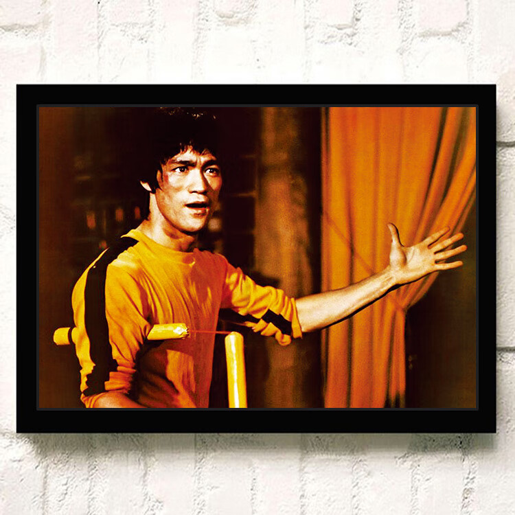 李小龙海报李小龙海报武打功夫肌肉宿舍图相框励志贴纸画像装饰墙壁挂