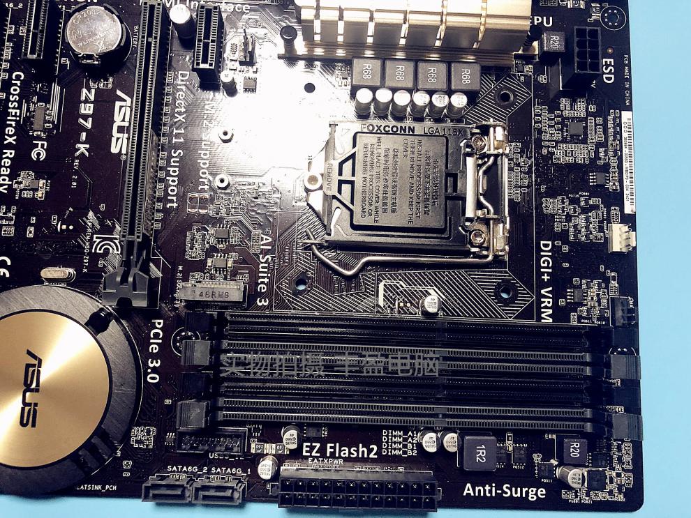 z97主板/华硕 z97-k r2.0支持4代cpu z97-a pcie可转8个sata 深蓝色