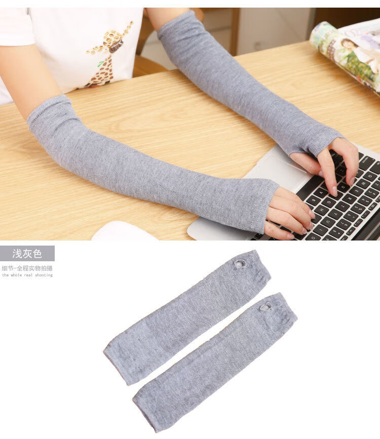防晒手套袖秋冬季手臂套袖袖套女长款毛衣假袖子手套女加厚保暖半指露
