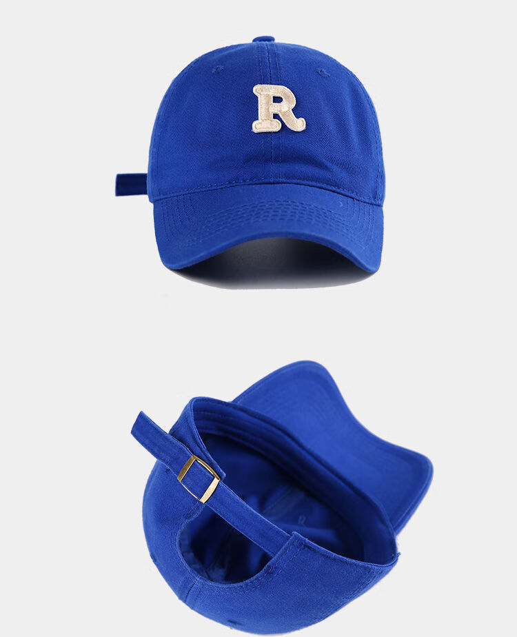 搭配神器克莱因蓝鸭舌帽子女春秋季韩版百搭休闲棒球帽男字母r款式
