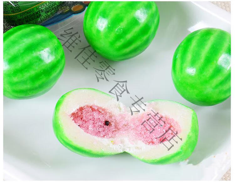 【严选好物】西班牙fini菲尼网球西瓜形口香糖20g夹心泡泡糖 网球形10