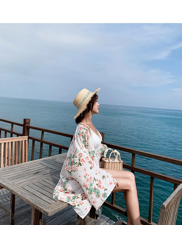 泳衣披纱可下水 游泳外披衣泳衣罩衫比基尼防晒海边披纱外搭可下水