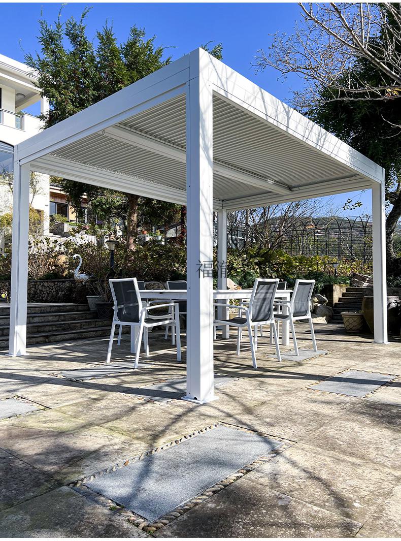 户外电动凉亭 凉亭户外庭院铝合金新中式室外露台别墅花园遮阳棚电动