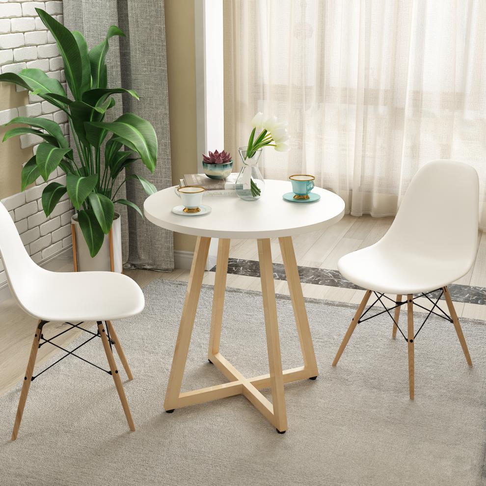 北欧家用洽谈桌椅组合简约现代餐桌咖啡桌会客阳台小圆桌子休闲 单桌