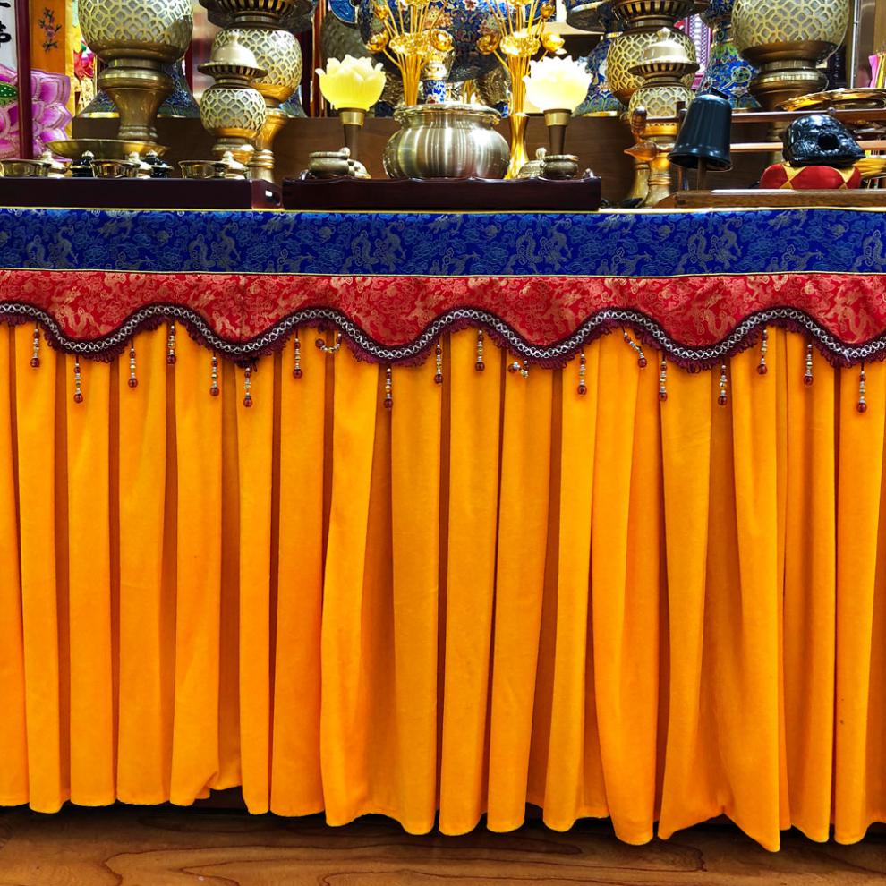 寺庙神台桌布禅修佛具寺庙佛堂桌裙供桌布台布佛台桌