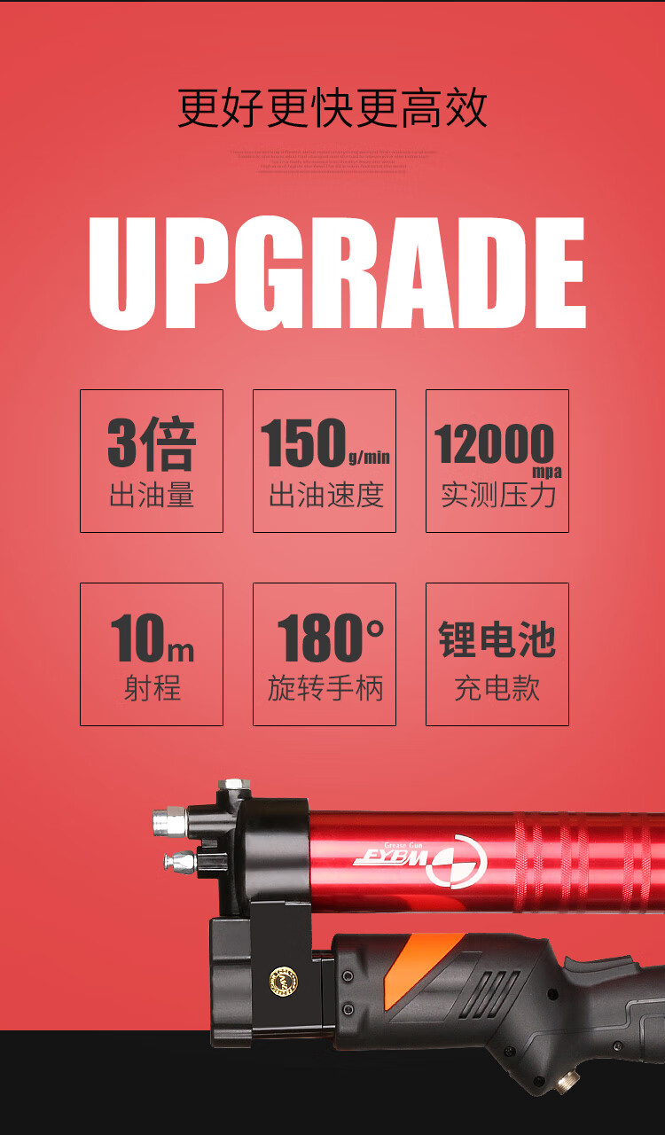 韩拓新款12v24v锂电池挖机汽车电动黄油枪高压自吸全自动24v2个24v锂