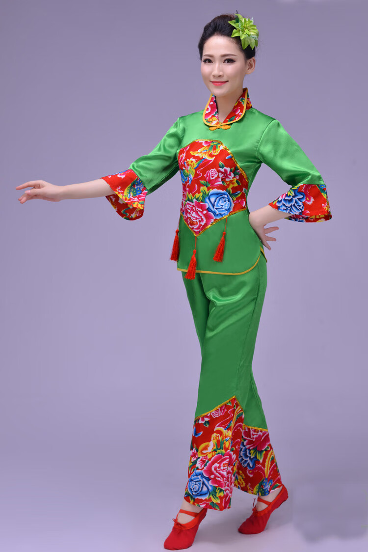 陕北秧歌服女式新款秧歌服女装2022民族舞蹈演出服装腰鼓舞扇子舞广场