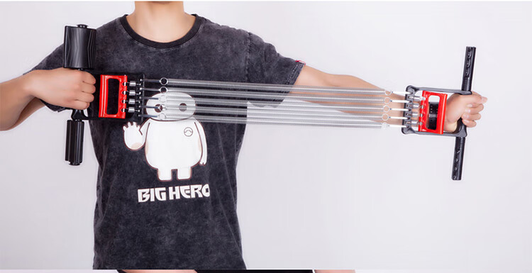 木柄拉力器弹簧拉力器臂力器扩胸器健身器材家用拉簧锻炼胸肌三用