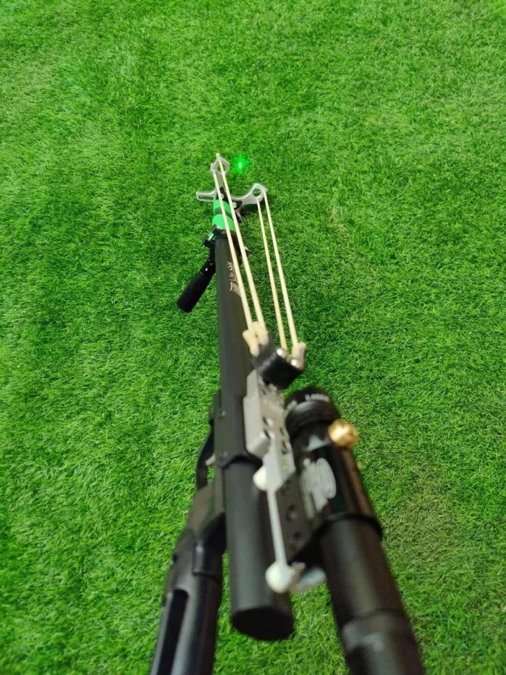 新款 二代猫头鹰伸缩直杆弹弓弓头卡球双用扁皮圆皮持久耐用全套弹弓