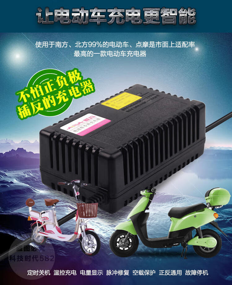 爱玛电动车充电器爱玛原装电动车电瓶充电器36v12ah48v20ah60v30ah64
