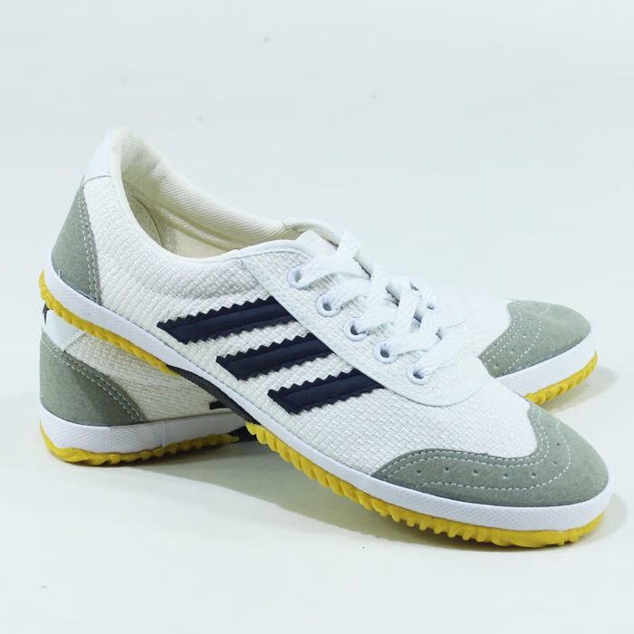 三象鲨 排球鞋防滑耐磨牛筋底白色帆布鞋系带轻便透气男女同款运动鞋