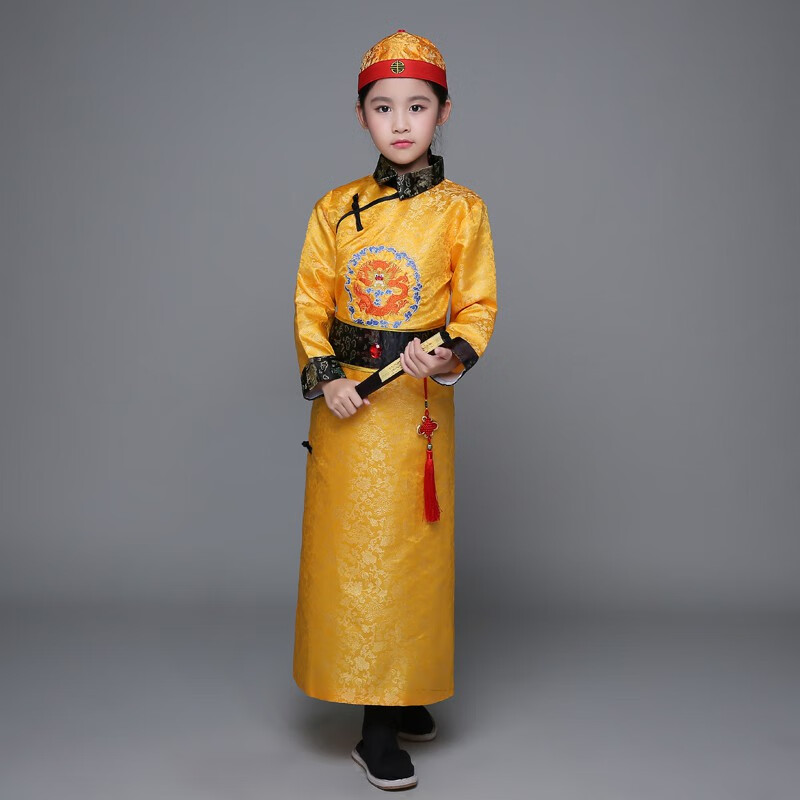 皇上衣服儿童古装皇帝服表演服男童清朝太子小皇帝贝勒爷男孩古代演出