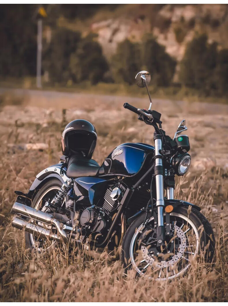 电喷复古哈雷太子车可上牌燃油摩托车400cc双缸水冷摩旅巡航街车 国四