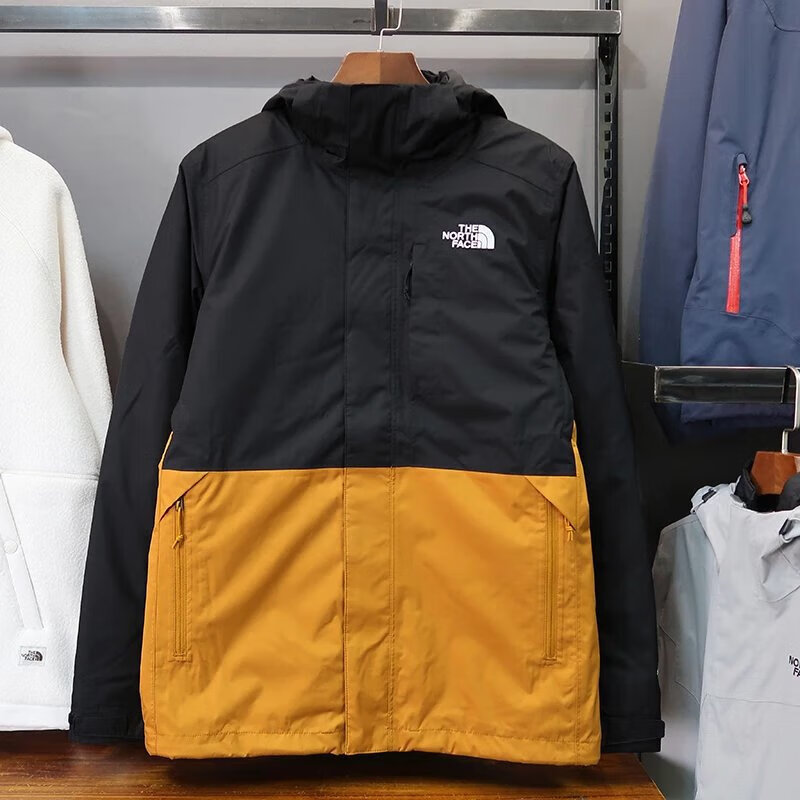 北面22冬季男户外600蓬服内胆三合一冲锋衣5b3a旗舰男装女装 黄色auv 
