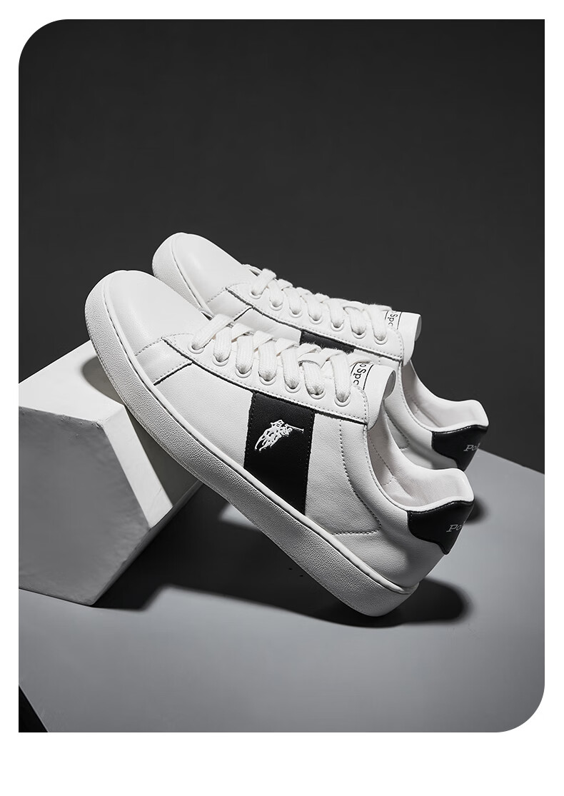 【商场同款】polo sport板鞋男鞋春季新款百搭男士休闲小白鞋子男