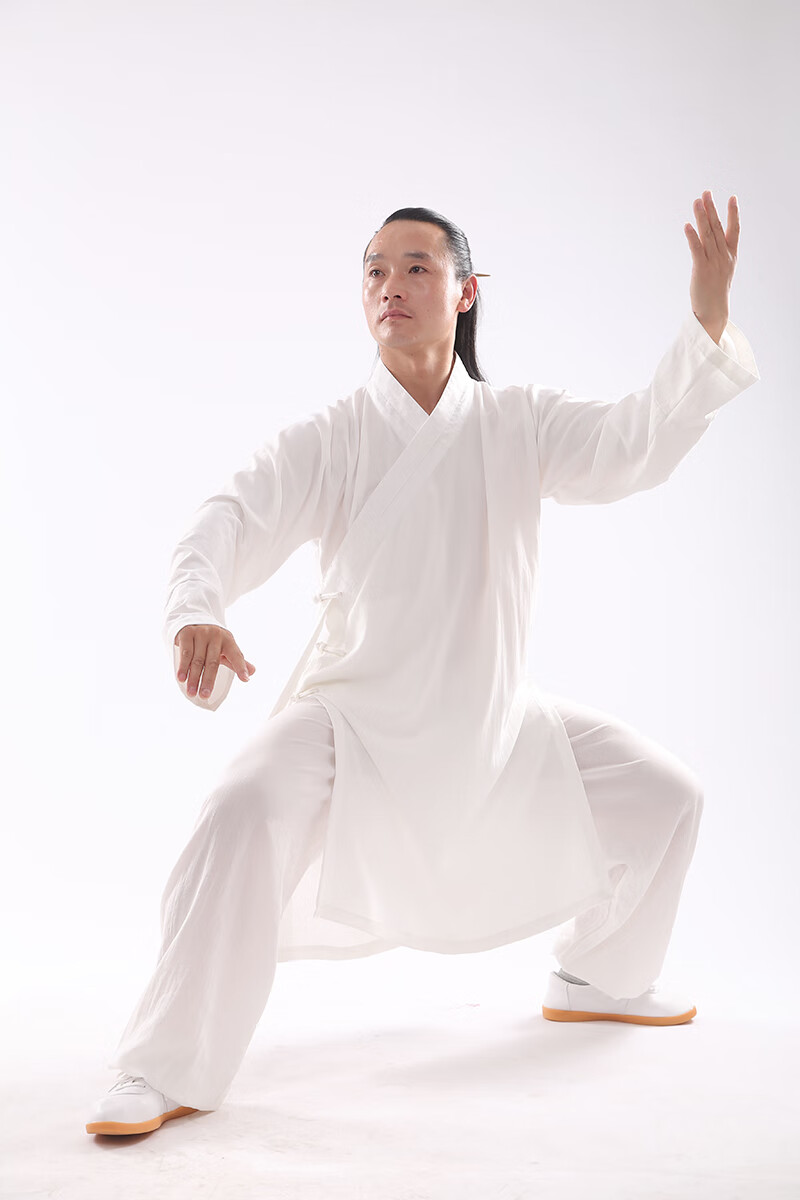 武极堂古风居士服男女同款道士服武当道袍蚕丝麻长袍道士服装太极服