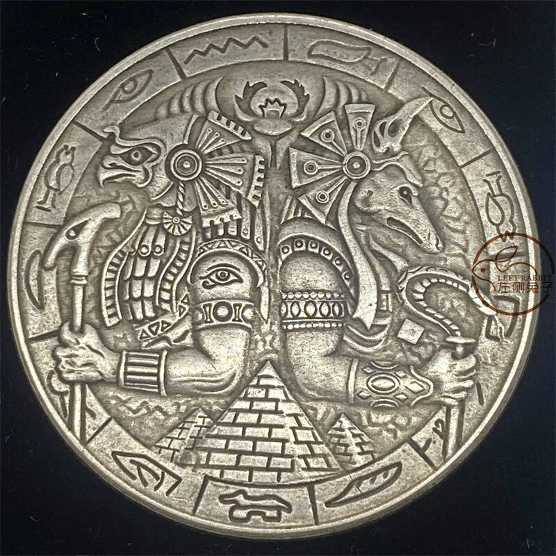 埃及法老守护系列流浪币流浪币阿努比斯荷鲁斯狗头纪念硬币单手把玩