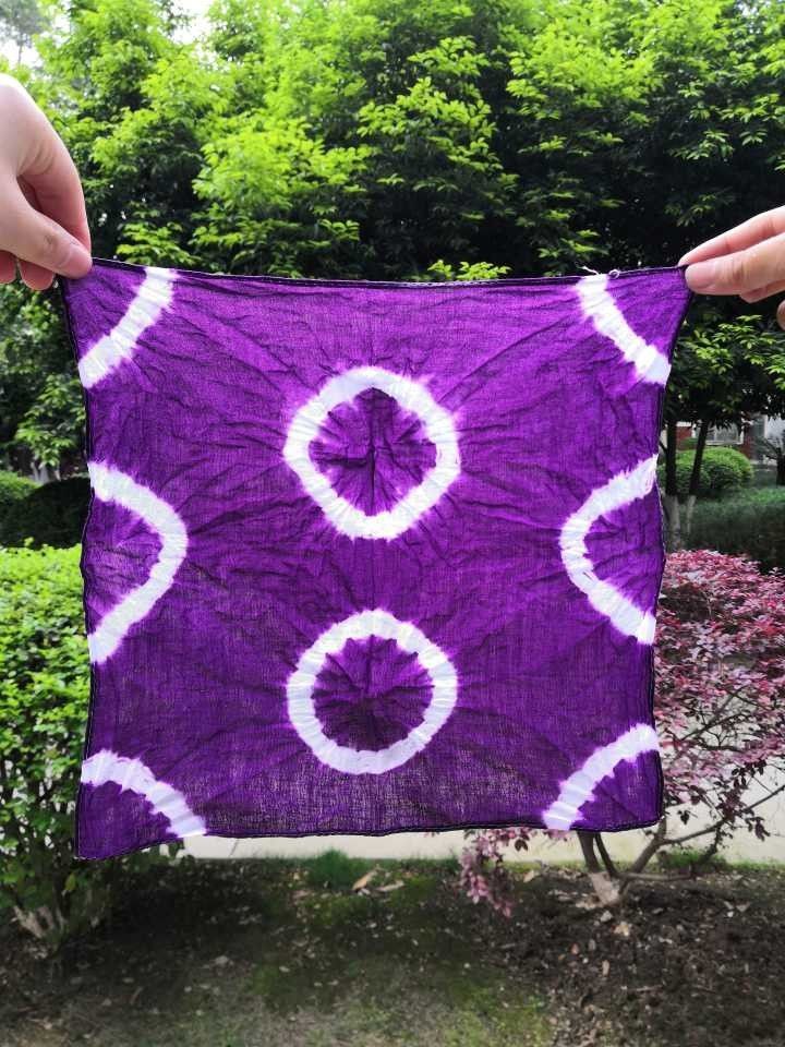 扎染白布扎染蜡染棉质小方巾 棉质纯白布 学生幼儿园草木染拓染手帕