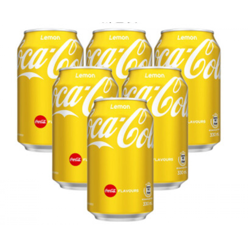 香港进口港版柠檬可乐coke柠檬味罐装碳酸饮料汽水330mlx6罐 原味可乐
