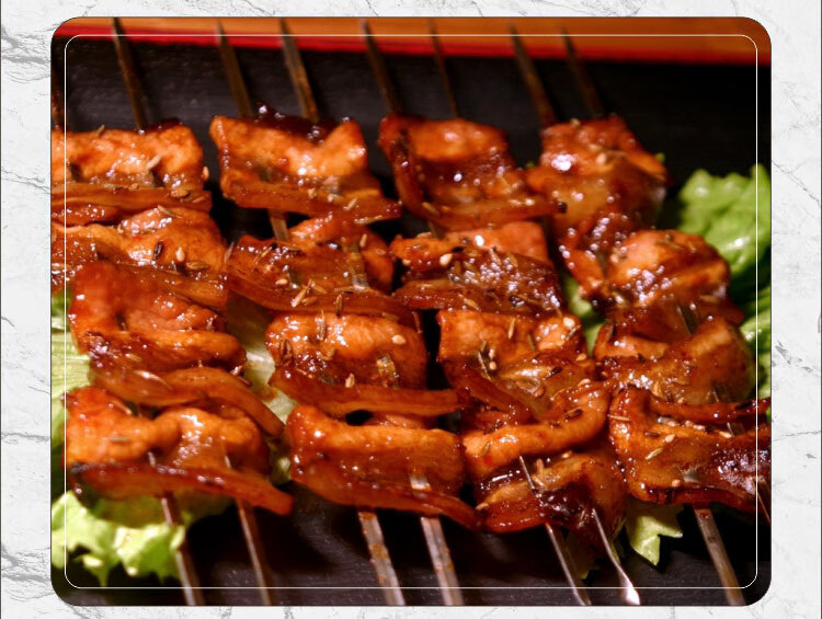 五花肉串冷冻半成品烤肉片猪肉串油炸户外烧烤食材20串500g