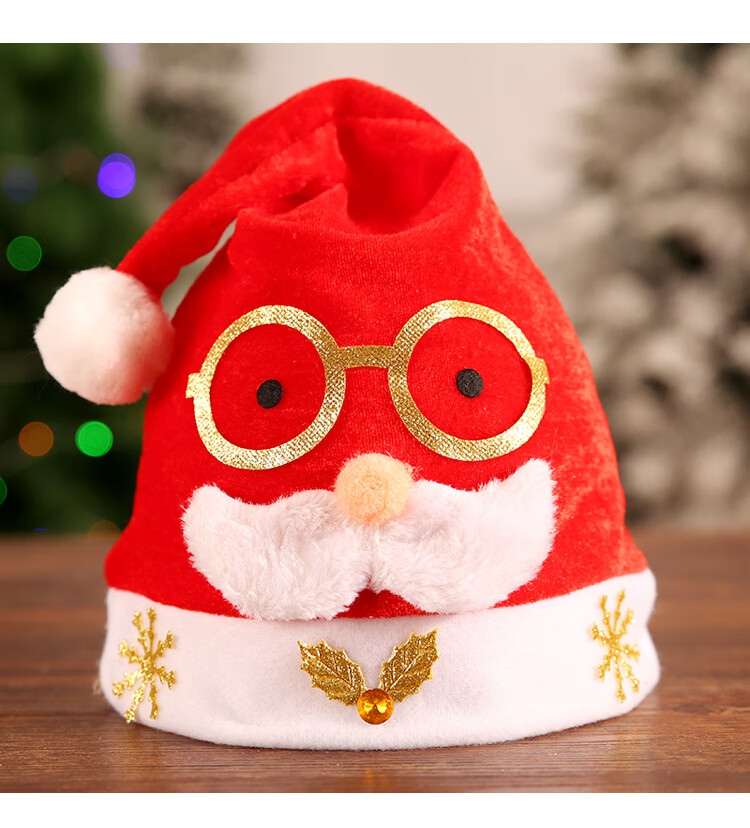 迪士尼(disney)圣诞老人帽子圣诞节装饰高档鹿角帽成人儿童圣诞节帽子