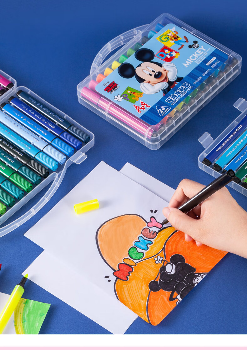 2022新款迪士尼水彩笔幼儿园儿童小学生用绘画画笔宝宝涂鸦美国队长